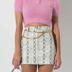 Shopakira Snakeskin faux leather mini skirt